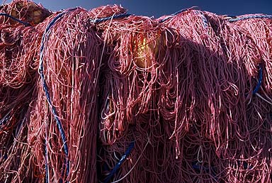 filets de pêche au Grau d'Agde à l'embouchure de l'Hérault